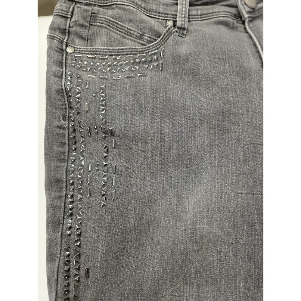 Bandolino Lisbeth Studded Ladies Jeans Charcoal Black Size14 - Picture 6 of 6